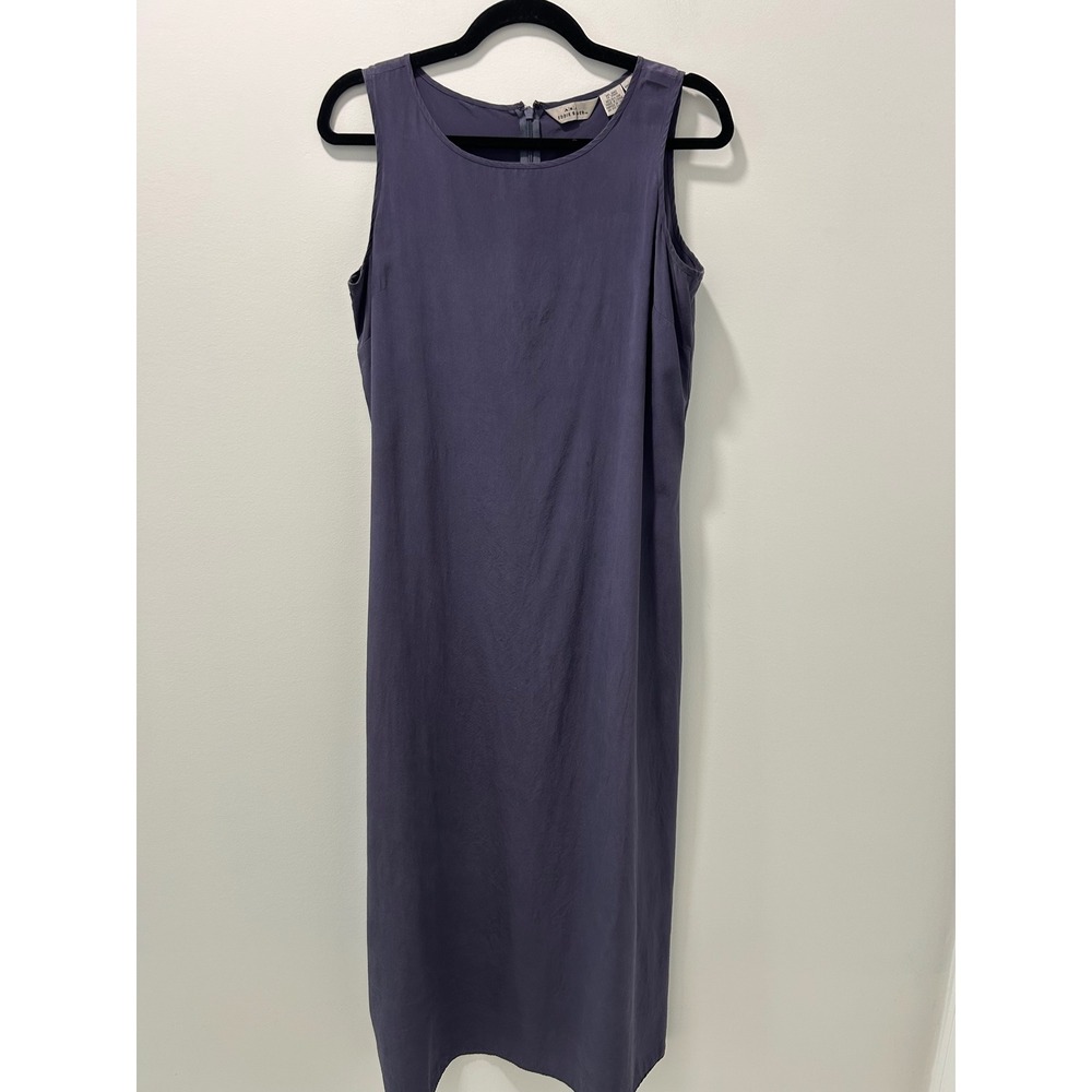 AKA Eddie Bauer Womens 100% Silk Sleeveless Midi Dress Purple Size 10